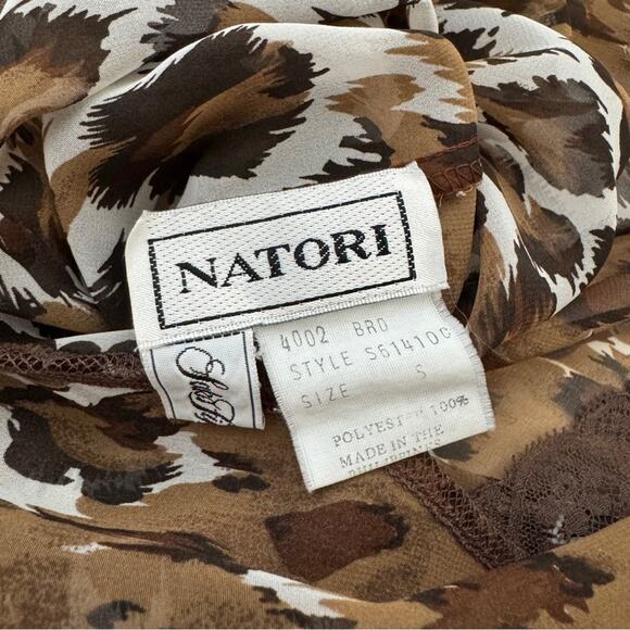 Natori Saks Fifth Avenue Vintage‎ Leopard Print Sheer Kimono Robe Womens Small - Picture 7 of 8